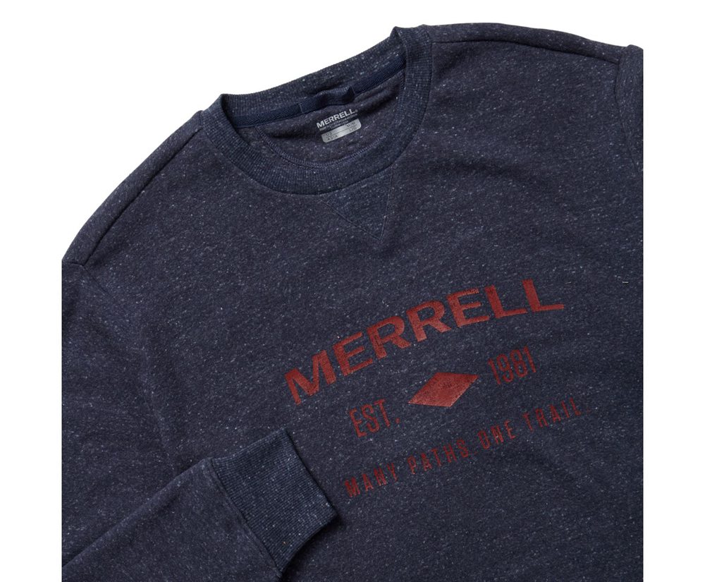 Merrell Bluse Herre - Est 1981 Wordmark Crewneck - Mørkeblå - WFU170258